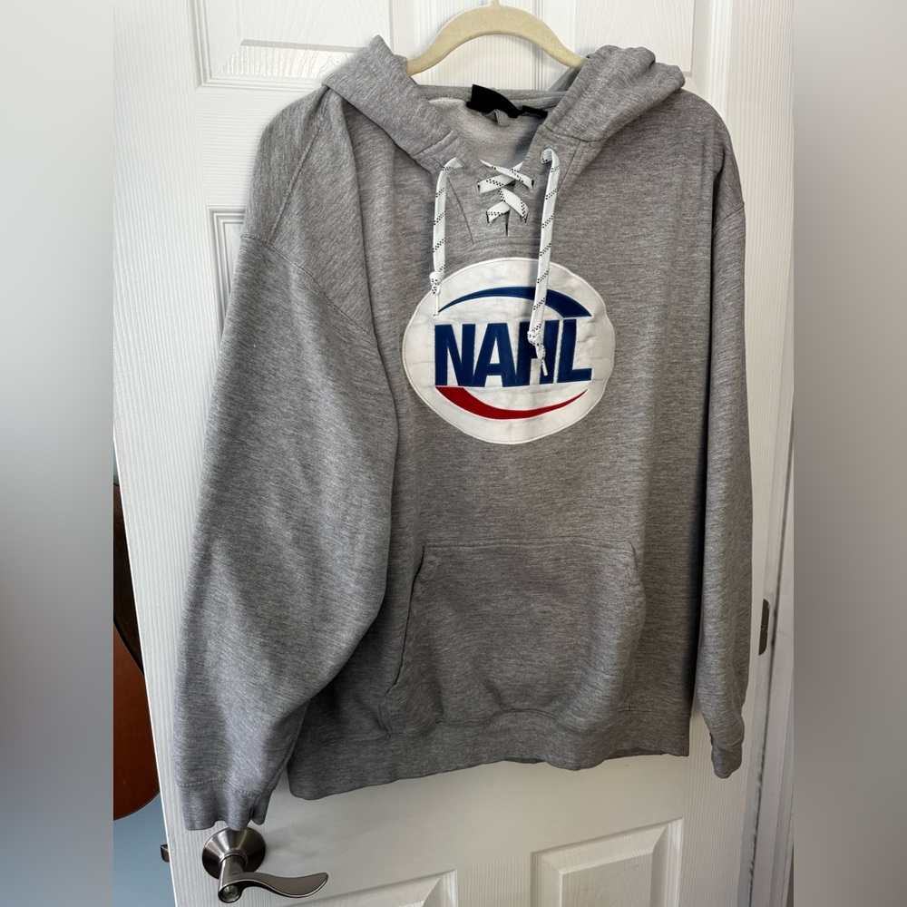 EUC NAHL Hockey Hoodie Sweatshirt - Gray - XL